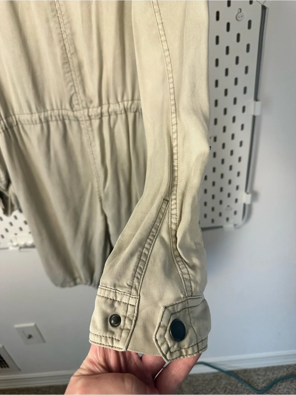 Anthropologie Manto Field‎ Jacket, Khaki Size Large Lightweight Drawstring Waist